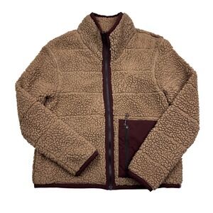 Title Nine Women's Burgundy Rushmore Reversible Sherpa Jacket Size XS Full Zip